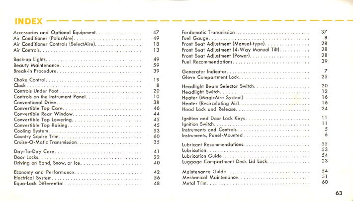 1960 Ford Owners Manual Page 47